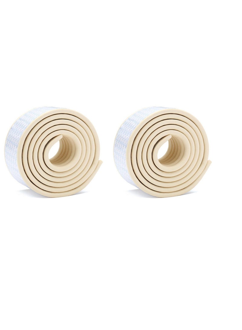 SYOSI Table Anti-Collision Angle and Edge Protector, 2 Pack Baby Anti-Collision Edge Protector, Bed Ladder Pads Anti-Collision Strip, Thickened and Widened Anti-Collision Protection Strip, Beige  - Image 1