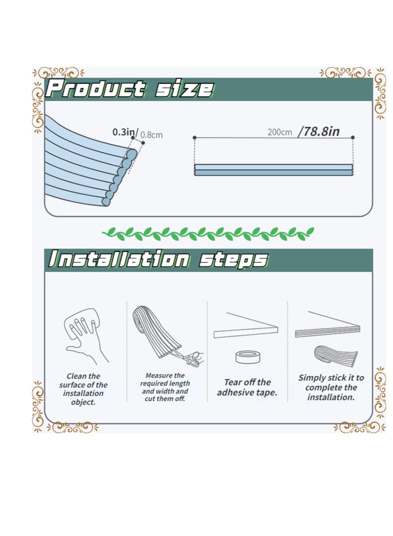 SYOSI Table Anti-Collision Angle and Edge Protector, 2 Pack Baby Anti-Collision Edge Protector, Bed Ladder Pads Anti-Collision Strip, Thickened and Widened Anti-Collision Protection Strip, Beige  - Image 5