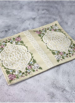 REBENUO An embroidered silk cover for memorizing the Holy Quran, size: 14*20, white  - Image 4