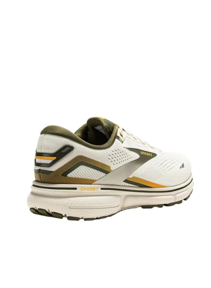 Brooks 【Back To School】Ghost 15 Cushioning Professional Men and Women Running Shoes Beige/Green  - Image 4