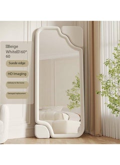 60x160 cm Full-Length Rectangular Mirror with Flannel-Wrapped Wooden Frame, Large Decorative Standing or Leaning Mirror, Stylish Full Body Mirror for Bedroom, Living Room, Entryway, Modern Home Décor, Elegant Floor and Wall Mirror - pzsku/Z3F7442377A0433D877C7Z/45/_/1723209114/29f3269c-b644-4d5f-b88b-58a7685219cd