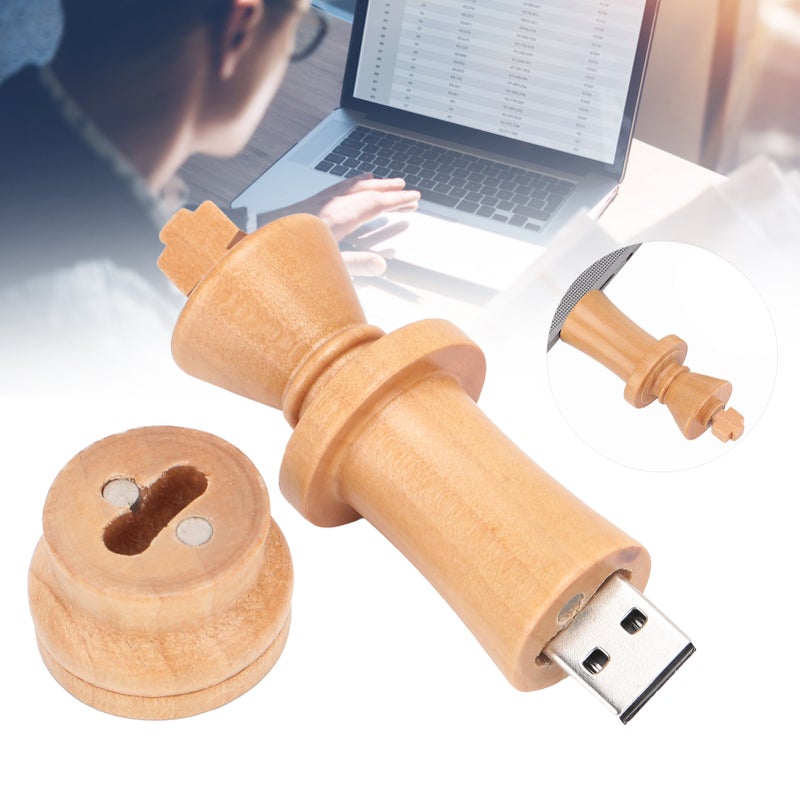 محرك ذاكرة USB محمول: معدل قراءة وكتابة 12 ميجابايت في الثانية، وسمكة ذاكرة بأسلوب شطرنج مميز - مصنوعة من خشب القيقب ومقاومة للتآكل وقوية وخفيفة الوزن، هدايا فريدة لتخزين البيانات والنقل الرقمي، متوافقة - Image 4