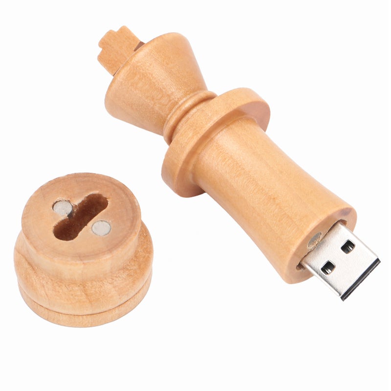 محرك ذاكرة USB محمول: معدل قراءة وكتابة 12 ميجابايت في الثانية، وسمكة ذاكرة بأسلوب شطرنج مميز - مصنوعة من خشب القيقب ومقاومة للتآكل وقوية وخفيفة الوزن، هدايا فريدة لتخزين البيانات والنقل الرقمي، متوافقة - Image 1