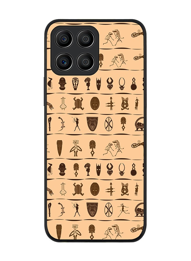 Stylizedd Rugged Black edge case for Honor X6 Slim fit Soft Case Flexible Rubber Edges Anti Drop TPU Gel Thin Cover - Tribal Hieroglyphics - Image 1