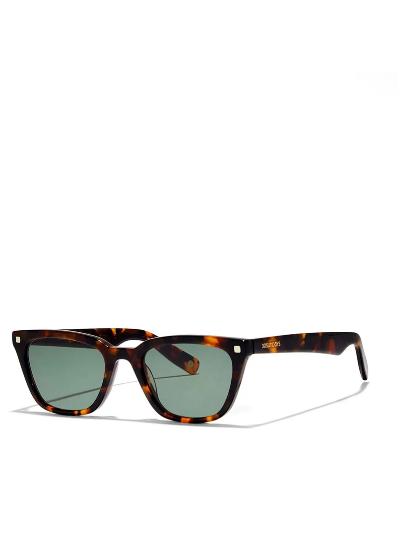 30 سندايز THALIA Women Green Sunglasses - Frame Material: Acetate - Lens Color: Green- Frame Color: Tortoise - Full Rim