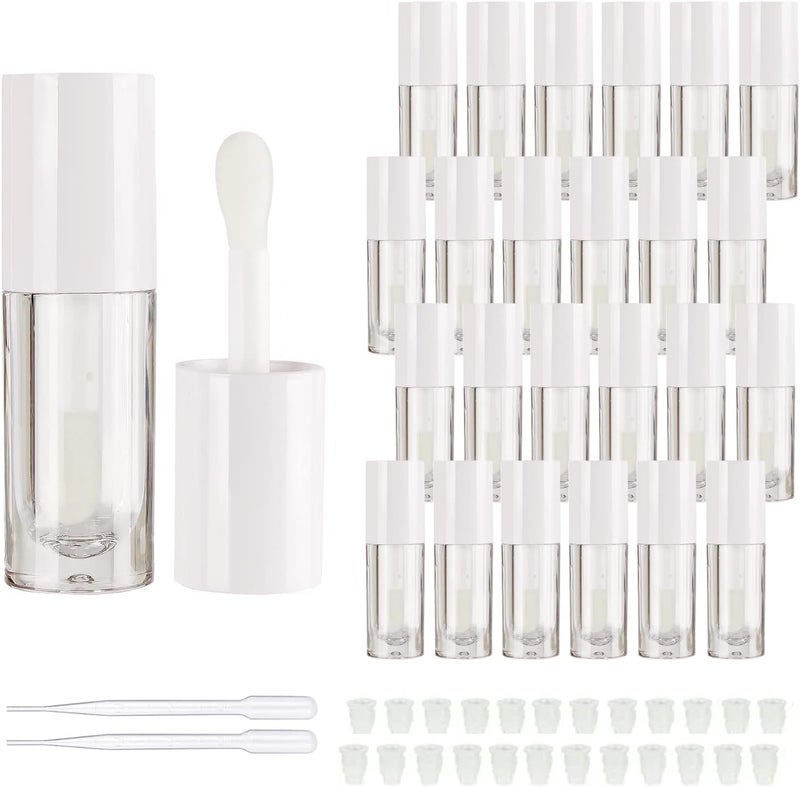 COSIDEA 14pcs Empty 6ml big doe foot wand lip gloss tubes for DIY lipgloss, White round lipgloss containers tubes with thick wand - Image 1