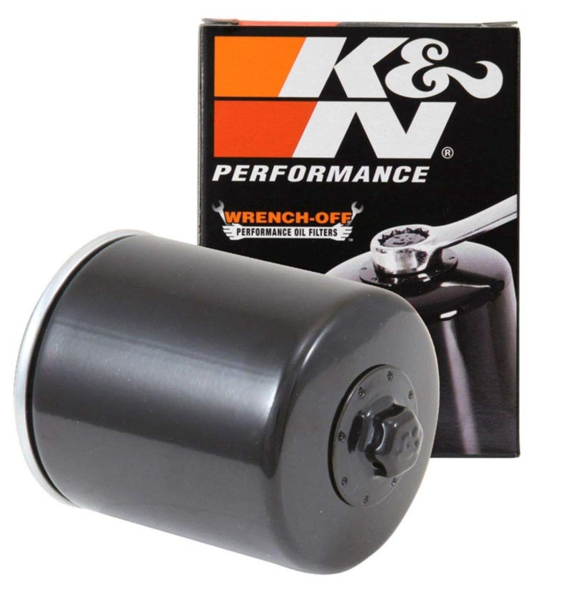 K+N K&N Motorcycle Oil Filter: High Performance, Premium, Designed to be used with Synthetic or Conventional Oils, Wrench Off Nut: Fits Select Harley Davidson Motorcycles, KN-171B - Image 1