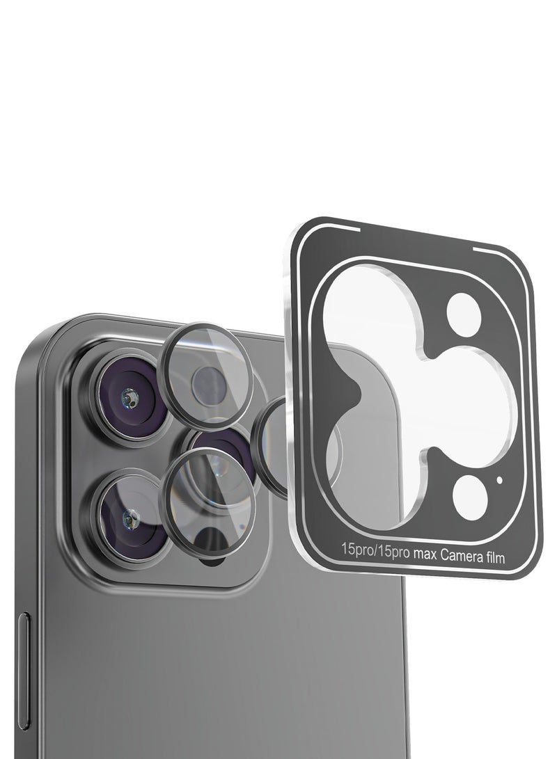 Mezone Camera Lens Protector for iPhone 16 Pro/iPhone 16 Pro Max 3pcs Individual Lens Protectors 9H Hardness Anti-Scratch, Strong Absorption & Built to Resist Damage, Black - Image 1