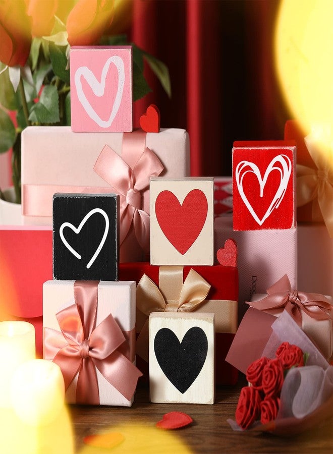 فيرايكل ٦ قطع من لوحات خشبية لعيد الحب، لوحة خشبية ريفية على شكل قلب، لوحة خشبية مزدوجة الجوانب عليها كلمة "حب"، زينة طاولة خشبية على شكل قلب قائمة بذاتها، صينية قلب قابلة للعكس، ديكور للمنزل والمطبخ - Image 5