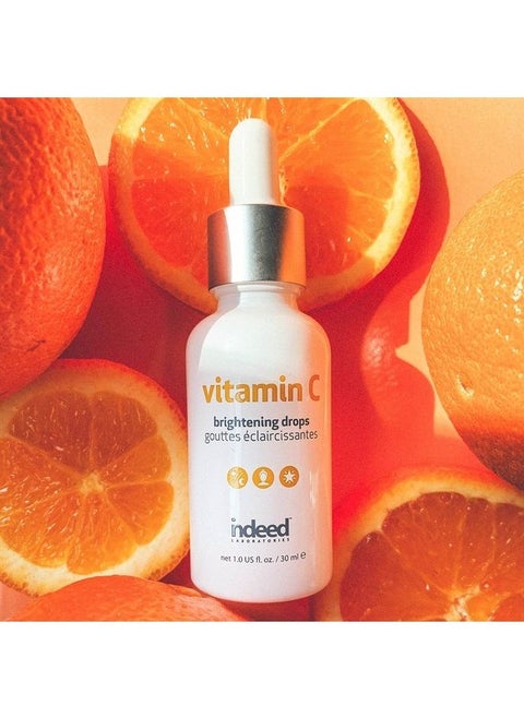 LABS Vitamin C Brightening Drops, Lightweight Facial Serum Encapsulated Form of Pure Ascorbic Acid, Aolcanic soil, and Hyaluronic Acid, Anti Aging Serum from Tamarind Seed Extract Reduces Fine