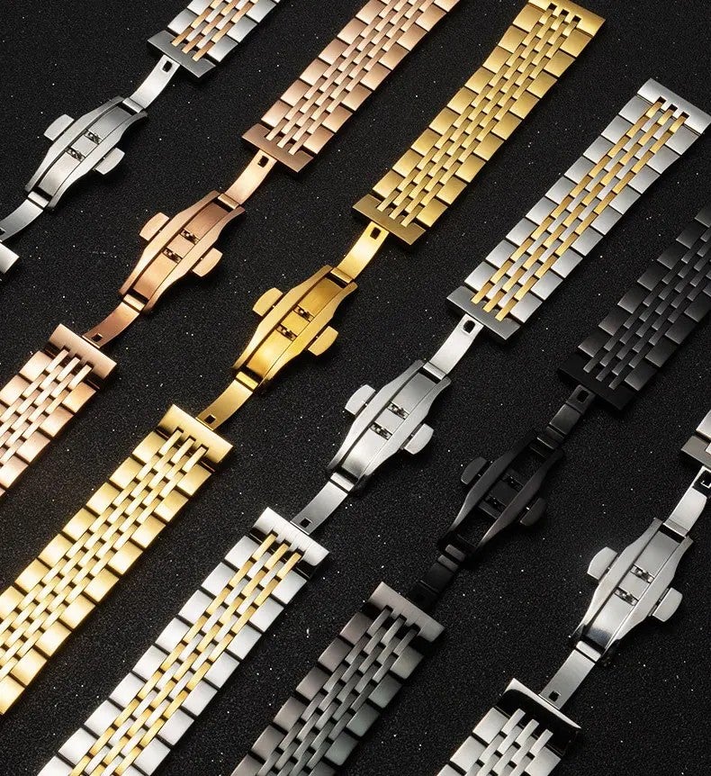 Y&D 12mm to 24mm Seven Beads Solid Stainless Steel Watch Band – Classic Metal Strap Replacement for Apple Watch with 7 Links - Image 4