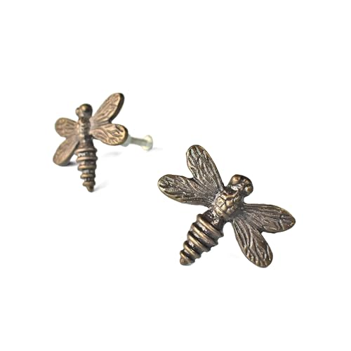 BROOK AND BIRCH Antique Brass Bee Insect Drawer Knobs Metal Cabinet Dresser Knobs Pull Nursery Cupboard Wardrobe Knobs Set of 4 - Image 3
