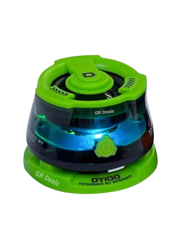 Magnetic Mini Magnetic Wireless Bluetooth Speaker,Portable Mobile Phone Music,Rechargeable,RGB LED Light,Mobile Phone Holder for All Bluetooth Enebled Devices.(Multicolor) (Light Green)  - Image 1