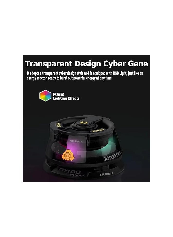 Magnetic Mini Magnetic Wireless Bluetooth Speaker,Portable Mobile Phone Music,Rechargeable,RGB LED Light,Mobile Phone Holder for All Bluetooth Enebled Devices.(Multicolor) (Light Green)  - Image 3
