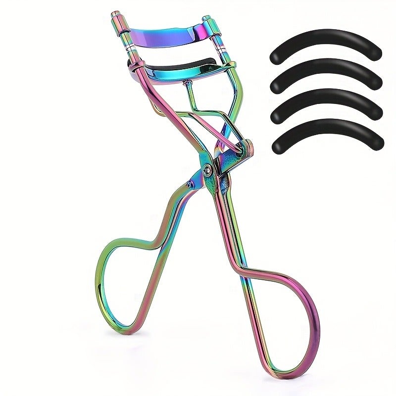 Professional Eyelash Curler Set with 4 Replacement Rubber Strips for Lifting and Curling - Image 1