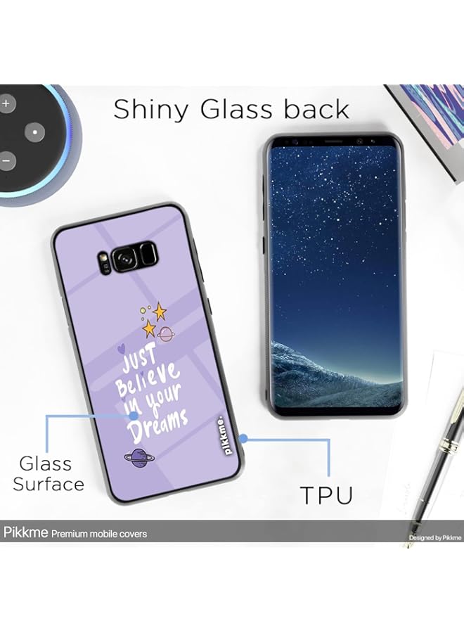 Samsung Galaxy S8 Plus Back Cover | Ultra Hybrid Dream Printed Glass Case | Soft TPU Sides with Anit-Skid Grip Protection (Quotes 3)