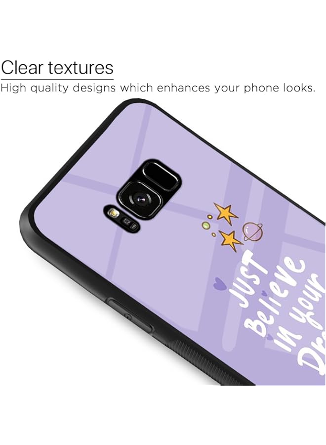 Samsung Galaxy S8 Plus Back Cover | Ultra Hybrid Dream Printed Glass Case | Soft TPU Sides with Anit-Skid Grip Protection (Quotes 3)