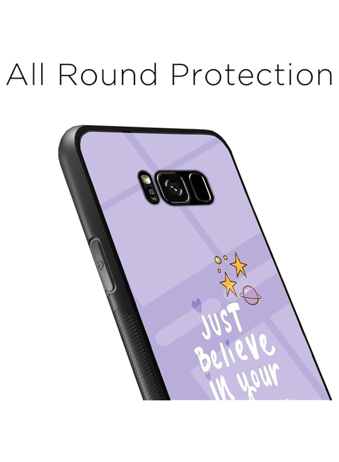 Samsung Galaxy S8 Plus Back Cover | Ultra Hybrid Dream Printed Glass Case | Soft TPU Sides with Anit-Skid Grip Protection (Quotes 3)