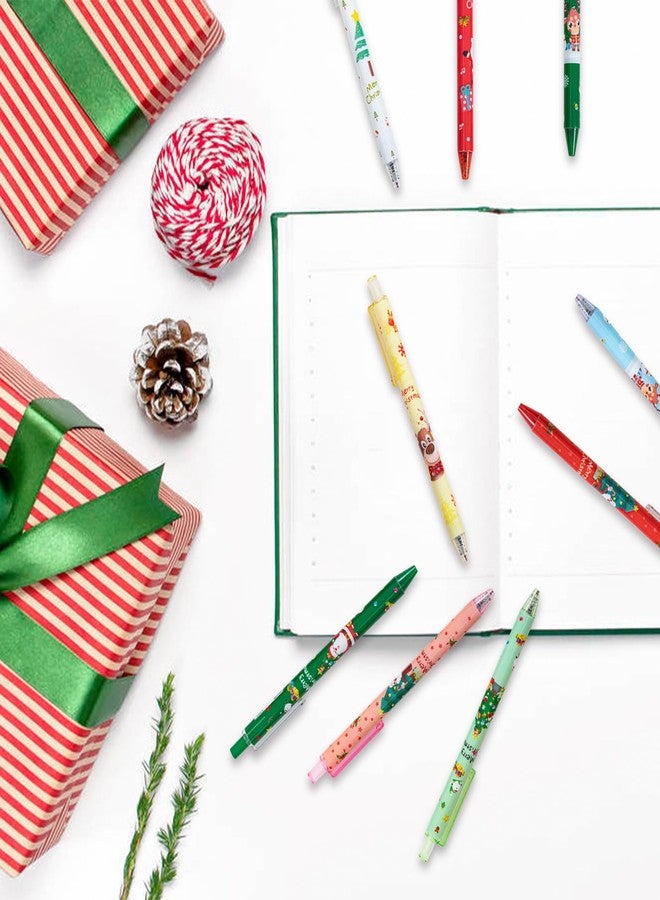 Jocomoni 30pcs Christmas Gel Pens Christmas Retractable Pen Snownman Santa Claus Elk Xmas Ballpoint Pen Black Ink Pens for Christmas Party Favor Gift Prize Party Supply - Image 4