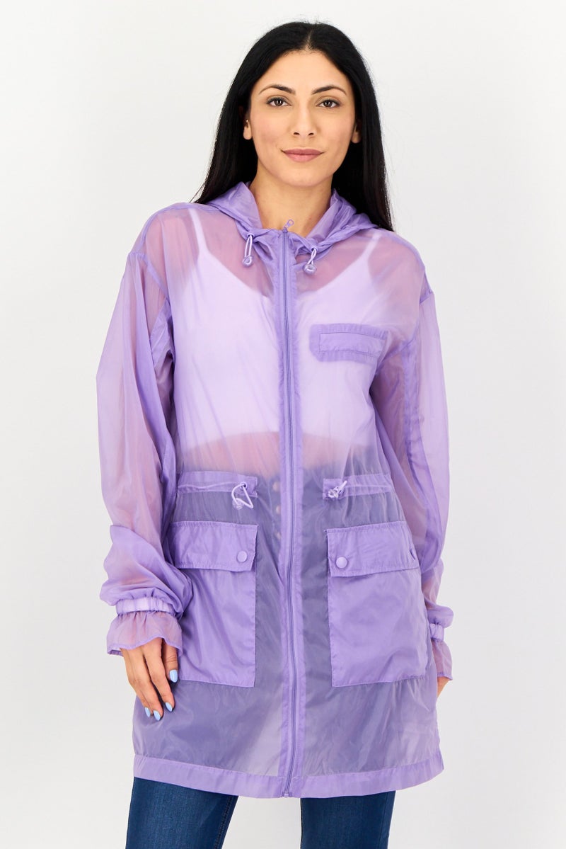 Cropp جاكيت واقي من الرياح بأكمام طويلة للنساء، بنفسجي - Image 1