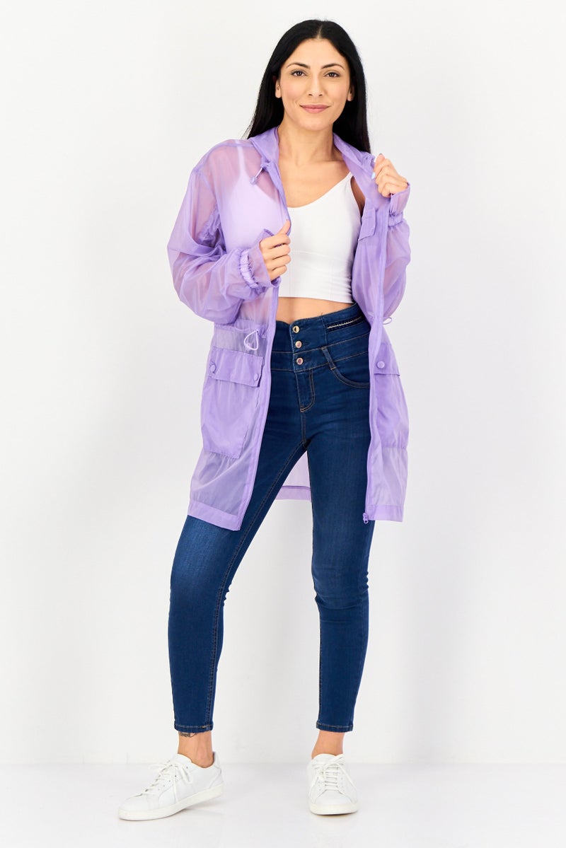 Cropp جاكيت واقي من الرياح بأكمام طويلة للنساء، بنفسجي - Image 2