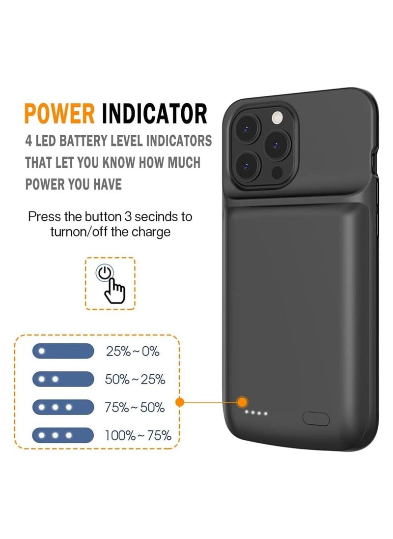 Generic - iPhone 13 Promax 12 Promax Battery Case for iPhone 13 Pro Max 12 Pro Max Battery Case,Idealforce 4500mAh Support SYNC Data Wired Headset External Backup - Image 1