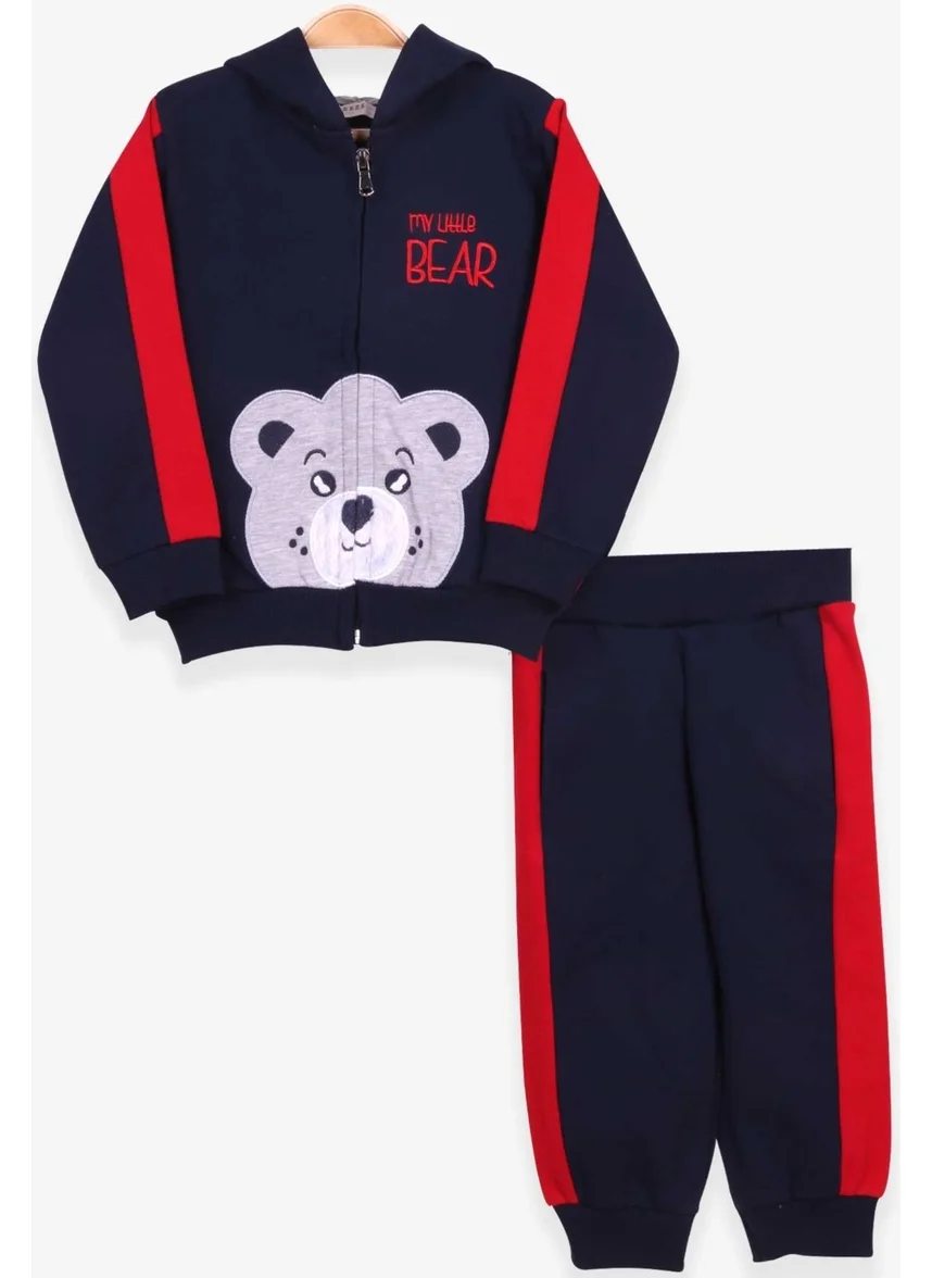 Breeze Boys Tracksuit Suit Bear Printed Navy (1-4 Years)