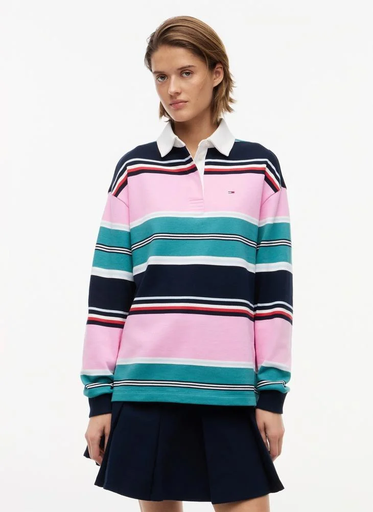 Tommy Jeans Mixed Stripe Relaxed Rugby Shirt