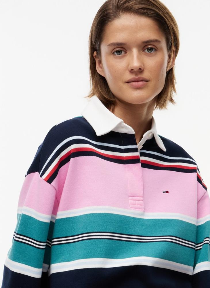 TOMMY JEANS Mixed Stripe Relaxed Rugby Shirt - Image 3