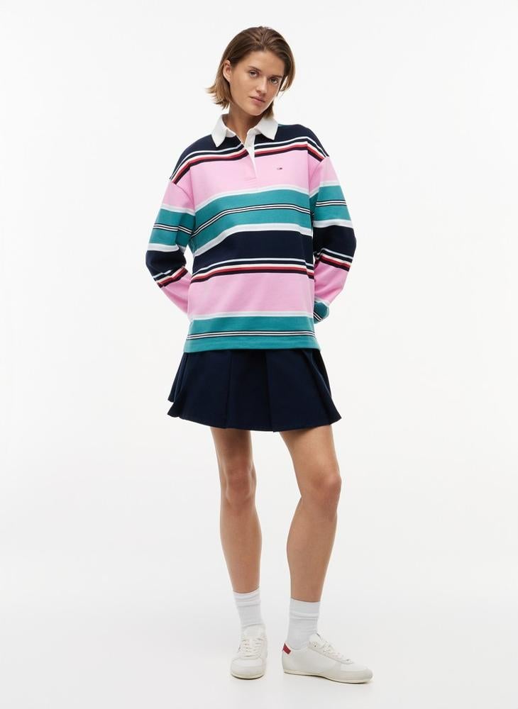 TOMMY JEANS Mixed Stripe Relaxed Rugby Shirt - Image 4
