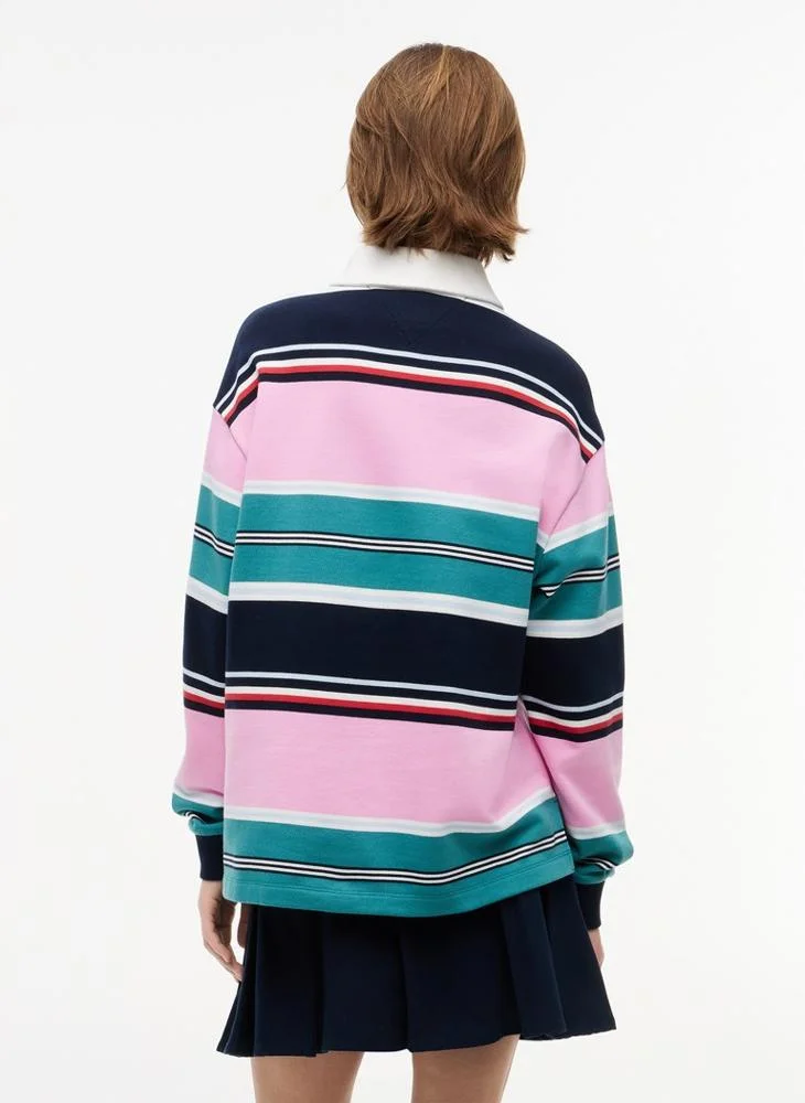 Tommy Jeans Mixed Stripe Relaxed Rugby Shirt