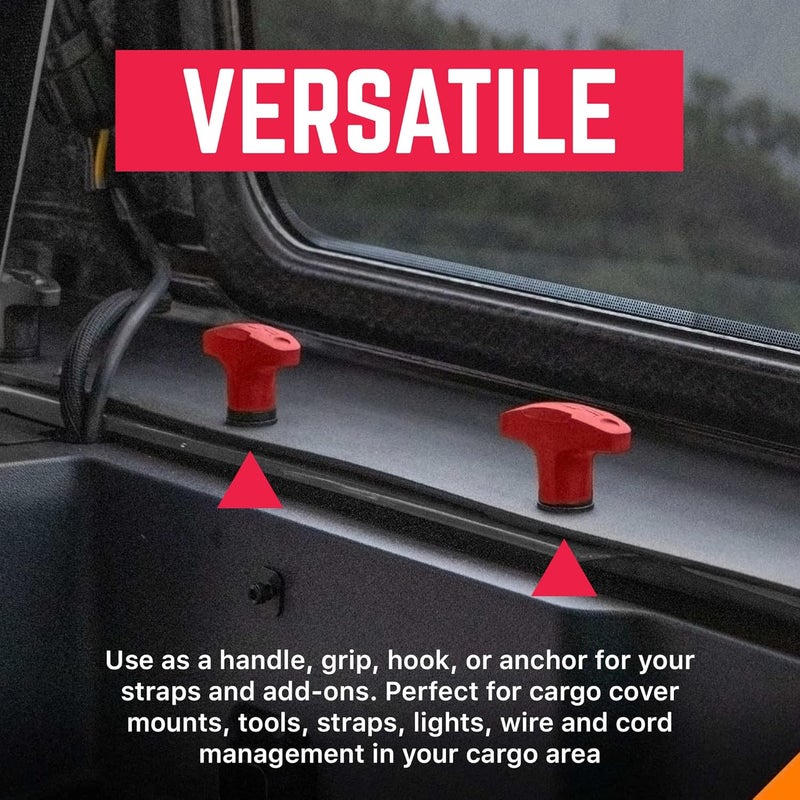 GPCA Quick-Release Tie Down Anchor/T-Handle Bolts Set for Jeep Wrangler - Red, 6 Packs - Image 5