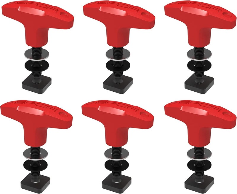 GPCA Quick-Release Tie Down Anchor/T-Handle Bolts Set for Jeep Wrangler - Red, 6 Packs - Image 1
