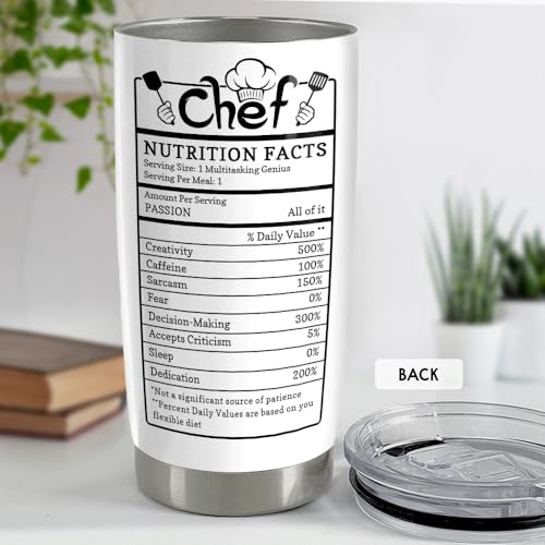 SANDJEST Chef Tumbler 20oz Stainless Steel Insulated Tumblers Coffee Travel Mug Cup Chefs Gifts for Birthday, Christmas, Cook Lovers - Image 4
