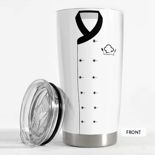 SANDJEST Chef Tumbler 20oz Stainless Steel Insulated Tumblers Coffee Travel Mug Cup Chefs Gifts for Birthday, Christmas, Cook Lovers - Image 3
