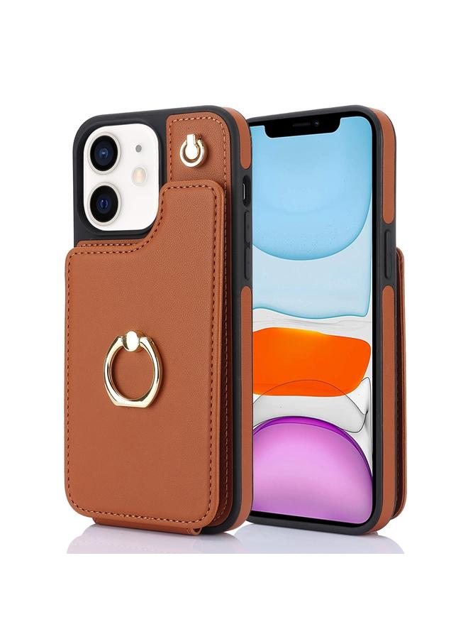 زبون حافظة هاتف iPhone 11 YM005 بملمس الجلد وحقيبة بطاقات مع حبل طويل - Image 1