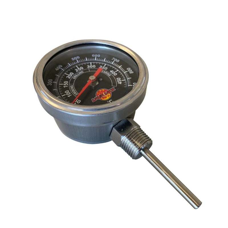 LavaLock Black Face BBQ Grill Thermometer 50F-900F High Temp Range Heavy Duty Premium Quality Smoker Thermo 2 Inch or 3" with M8 or 1/2 NPT Thread (Top Mount, 3 in. Face, 2.5 in. Stem 1/2" NPT) - Image 4