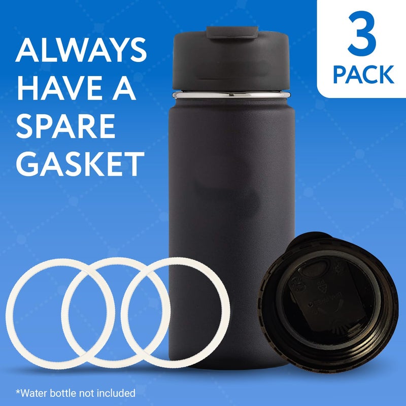 IMPRESA Wide Mouth Water Bottle Lid Gaskets - Leak-Proof Silicone Gasket - BPA-Free Rubber Bottle Seal - Wide Mouth Lid Fit - 3-Pack Transparent - Image 5