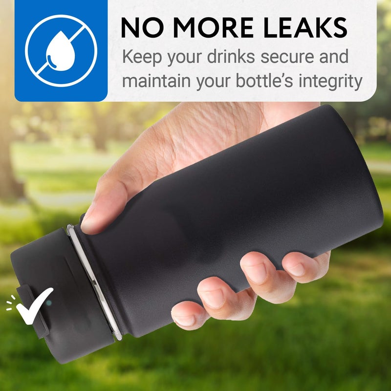 IMPRESA Wide Mouth Water Bottle Lid Gaskets - Leak-Proof Silicone Gasket - BPA-Free Rubber Bottle Seal - Wide Mouth Lid Fit - 3-Pack Transparent - Image 4