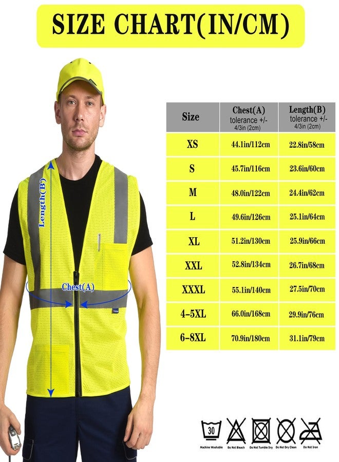 AYKRM 2 Pockets Reflective Safety Vest High Visibility Class II Mesh Vest for Women & Men Meets ANSI Standards, Yellow, L - Image 5