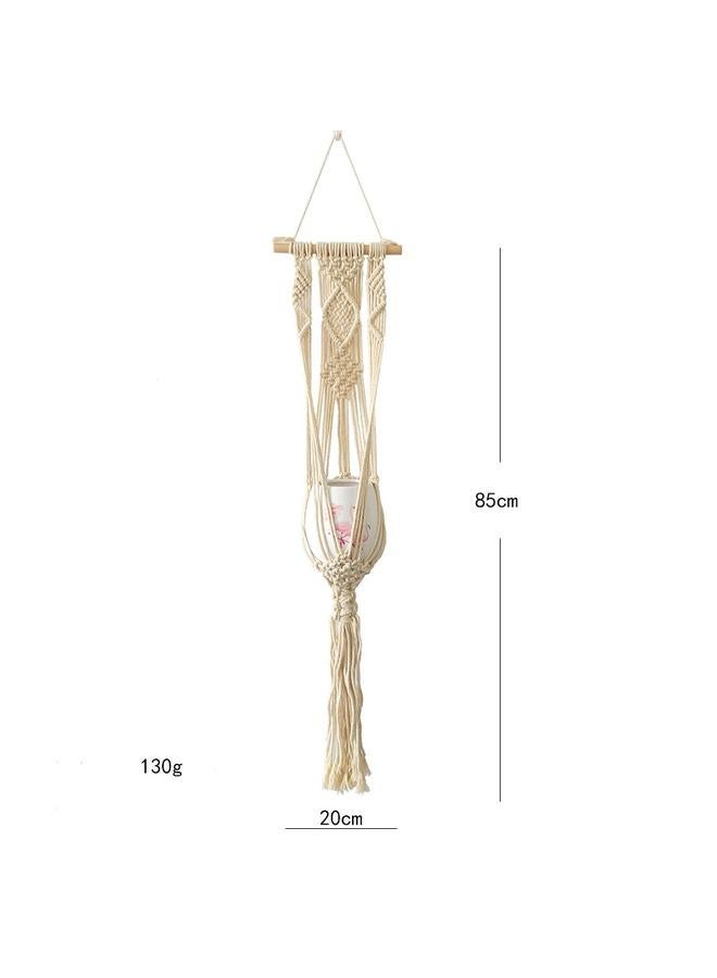 Bluejw New Nordic Style Hand-woven Tapestries Cotton Rope Hanging Basket Plant Decorative Potted Mesh Bag Tassel Decorative Wall Hanging  - Image 1