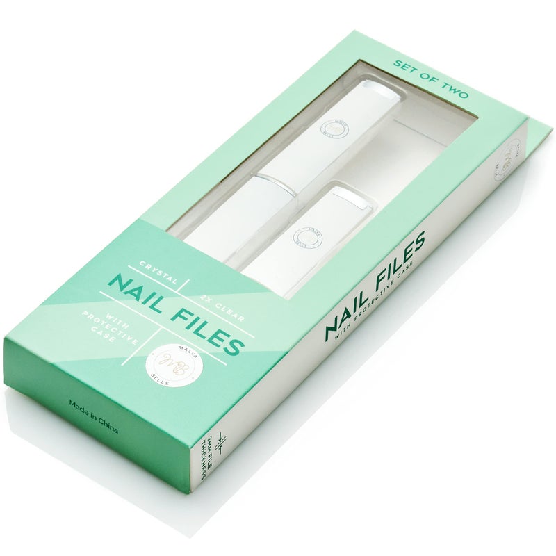 Malva Belle Best Crystal Glass Nail File for Women Nail File Travel Case Nail File Set Heavy Duty Nail File for Natural Nails Gel Professional Nail Shaper Nail Essentials White 3mm