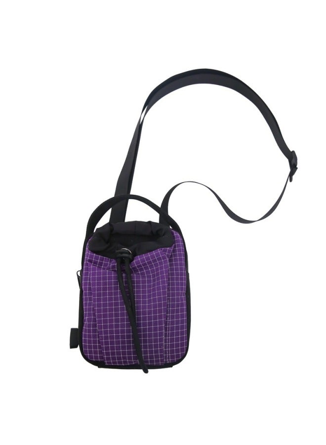 2025 Japanese Fashion Brand Plaid Small Satchel Mi Pure Mobile Phone Bag Mini Boys Crossbody Bag Coin Purse Small Bag-Color:Purple  - Image 1