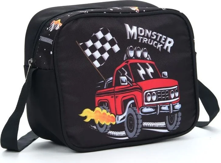 Masho Trend Monster Truck School Bag + Lunch Box + Pencil Case Trolley Bag Primary School Bag Backpack