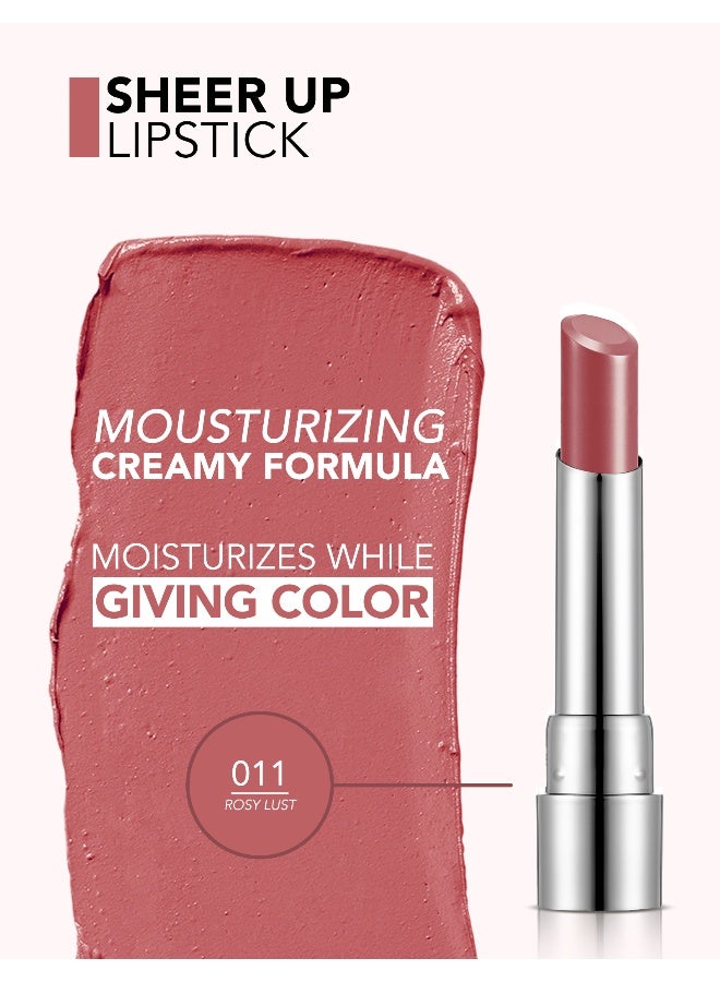 flormar New Sheer Up Lipstick 11 Rosy Lust - Image 5