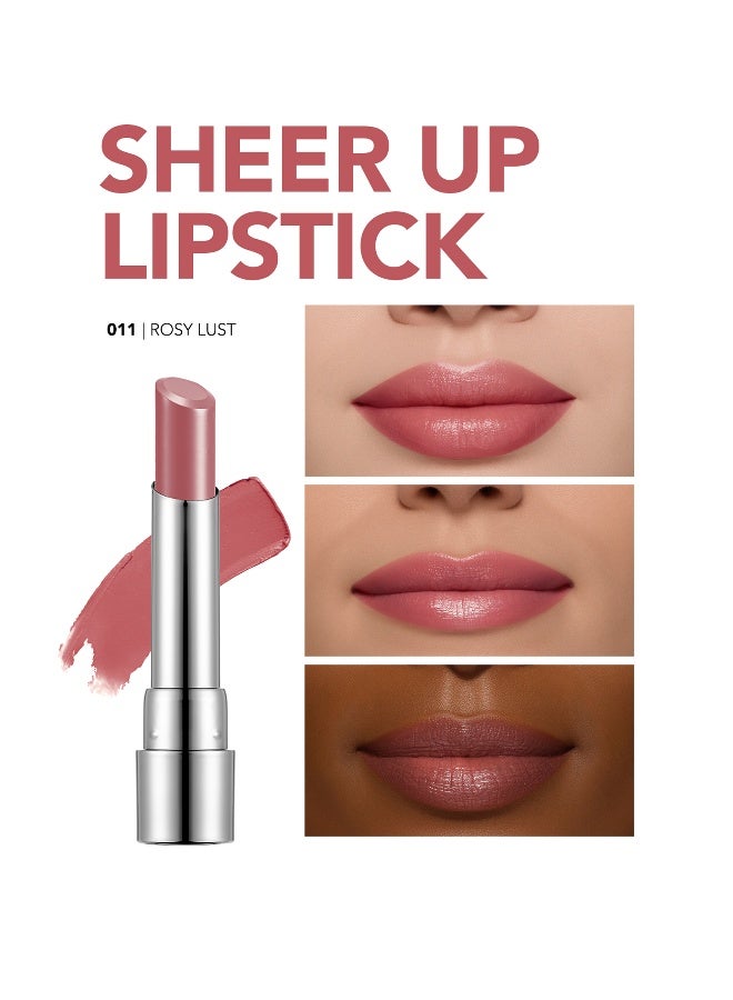 flormar New Sheer Up Lipstick 11 Rosy Lust - Image 4