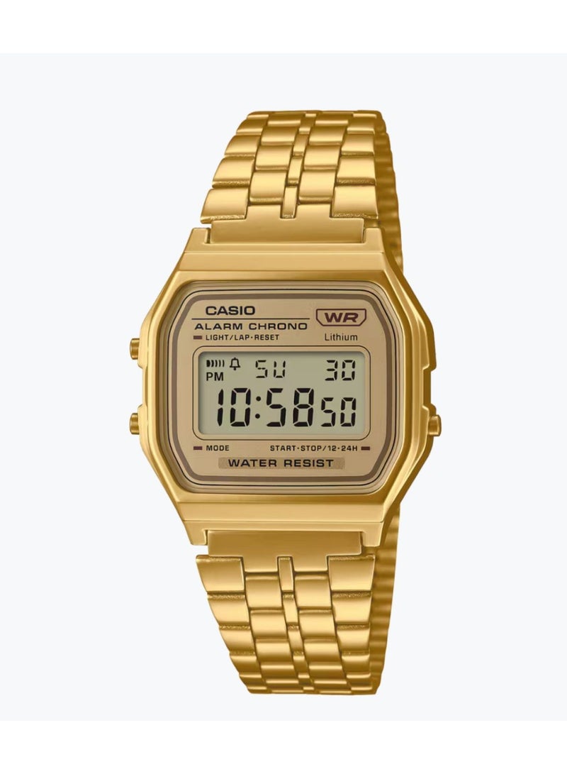 CASIO RETRO Collection GOLD Unisex Adults Watch A159W, GOLD , Bracelet MODEL MEN & Women Watch Steel Belt - Image 2