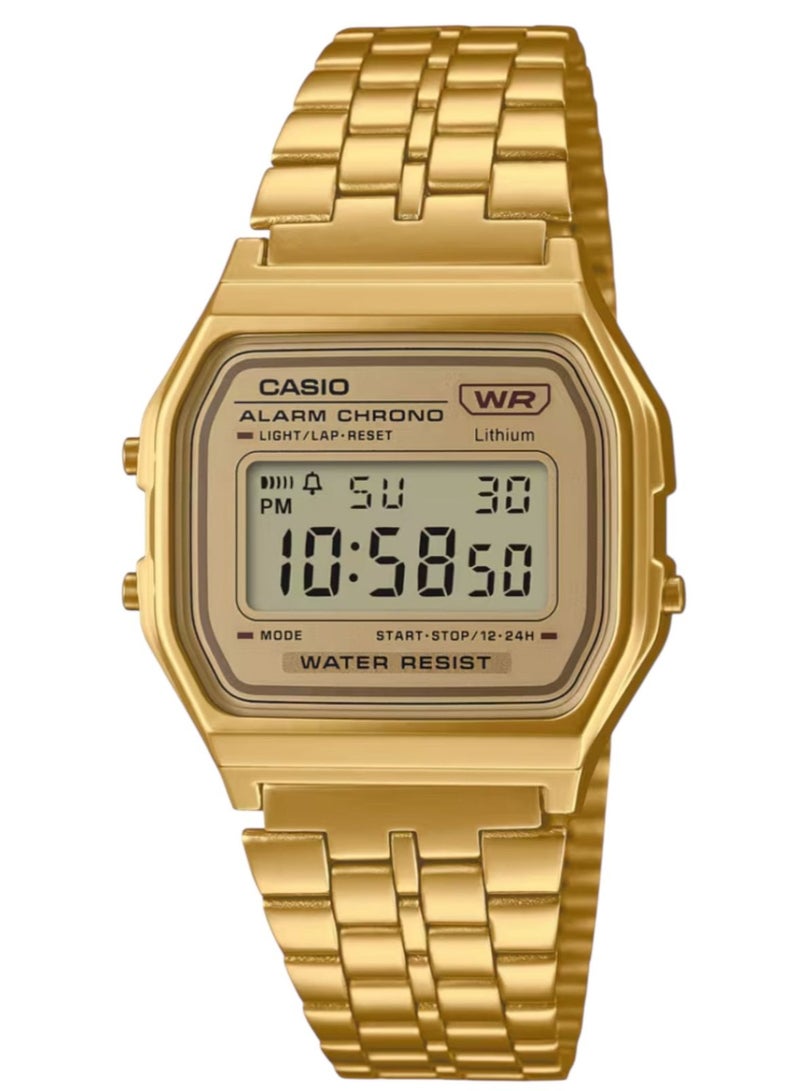 CASIO RETRO Collection GOLD Unisex Adults Watch A159W, GOLD , Bracelet MODEL MEN & Women Watch Steel Belt - Image 1