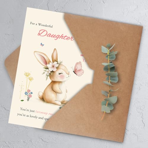 HEJOYN 1st Birthday Card for Daughter Baby Girls, First Birthday Card Gift for Daughter from Mom Dad, 1st Birthday Decorations Girl - Image 4