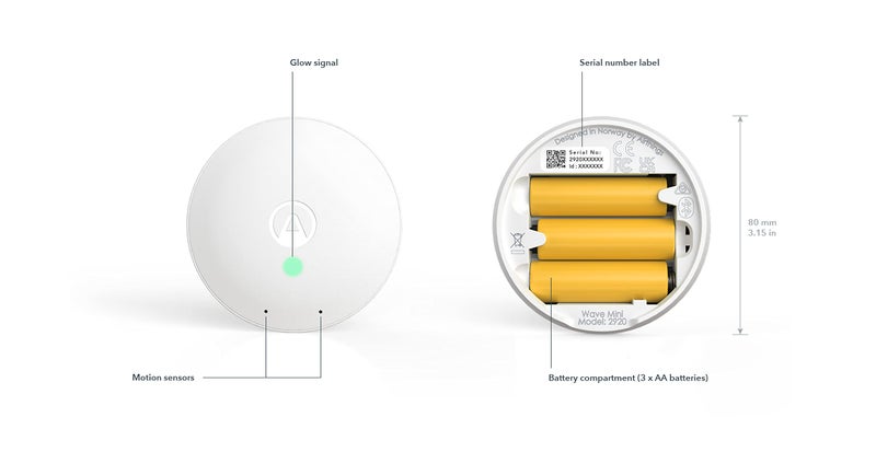 Airthings-292 Wave Mini - جودة الهواء الداخلي - المواد الكيميائية (TVOCs)، الرطوبة، درجة الحرارة 20 x 30 x 1 - Image 3